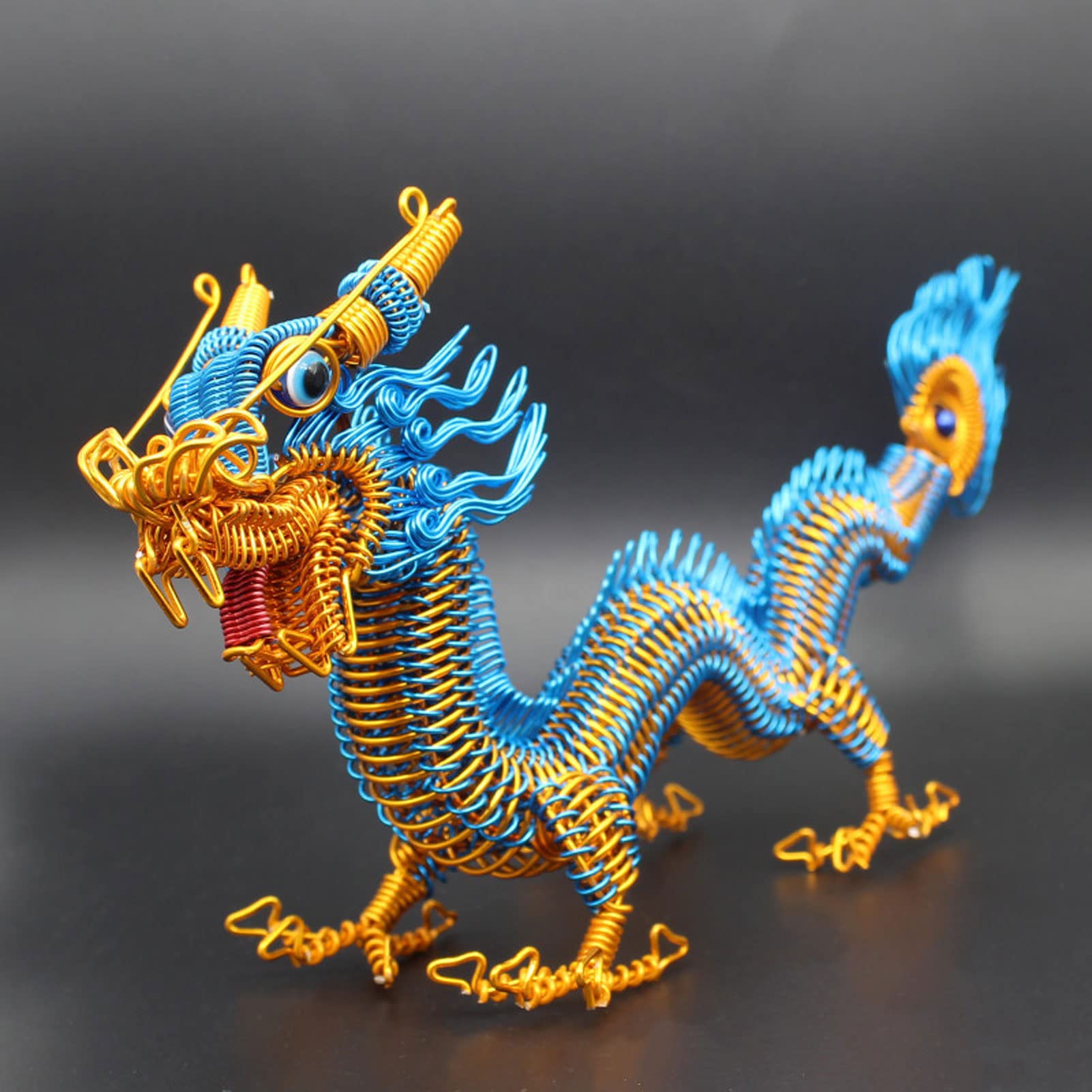 Amazon.co.jp: 中国のドラゴンの置物、DIY手作りのドラゴンモデル